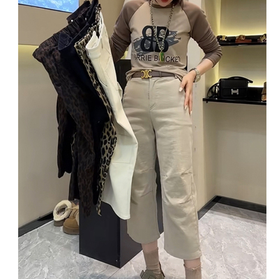 韩版八分加厚牛仔2023秋冬