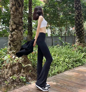 代购lulu Groove Pant Flare 32寸瑜伽裤女运动休闲裸感喇叭长裤