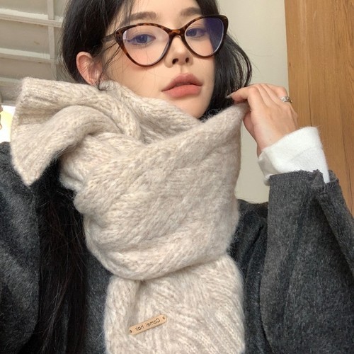 羊驼毛高级感保暖小围巾护颈