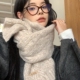 羊驼毛韩系氛围感针织围巾女冬季 2025新款 学生百搭保暖毛线围脖男