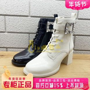 正品Kiss Kitty女鞋促销冬新款时尚简约链条高跟短靴SA32713-81