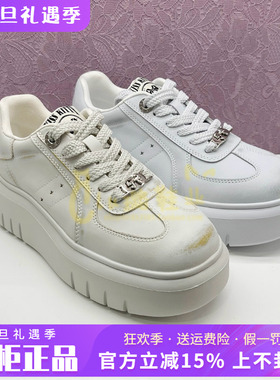 正品Kiss Kitty女鞋2025春新款系带休闲带小白鞋板鞋SA65134-61