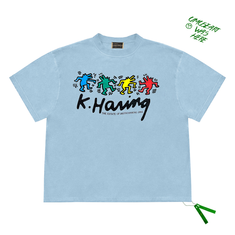 1994 年 Keith Haring 跳舞狗Dancing Dogs趣味图案高级感短袖T恤