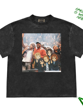 Short Sleeve Tee二次元侃爷Kanye West&Kid Cudi轻音少女短袖T恤