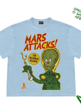 夏季欧美潮牌火星人玩转地球 Mars Attacks周边T恤宽松嘻哈短袖男