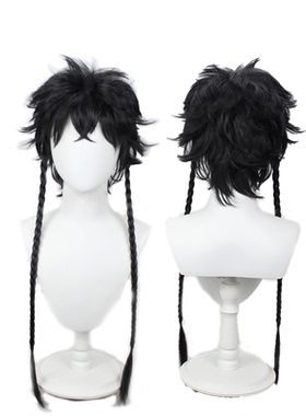 【烈火】蓝色时期 Bluez Period 桥田悠 黑色辫子造型cos动漫假发