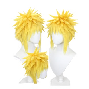 【烈火】四代目火影 波风水门 玉米须 金黄色反翘爆炸头cos假发