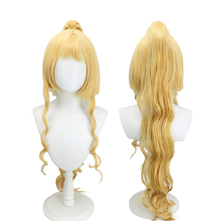 【烈火】神风怪盗贞德 日下部栗卷发虎夹马尾金黄色cosplay假发