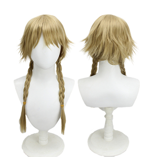 【烈火】地缚少年花子君 四岛芽衣茶金色双麻花中长发cosplay假发