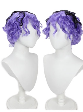 【烈火】IB 恐怖美术馆 Garry 咖喱 蜘蛛头 紫色挑染黑 cos假发