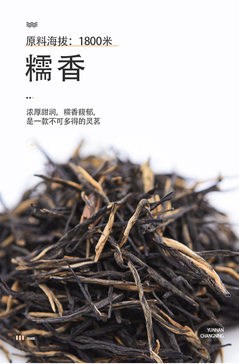 遐尔滇红云南保山昌宁大叶种糯香