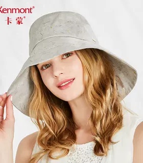 卡蒙大檐纯棉日系渔夫帽女夏可折叠太阳帽防晒透气大沿遮阳帽3570