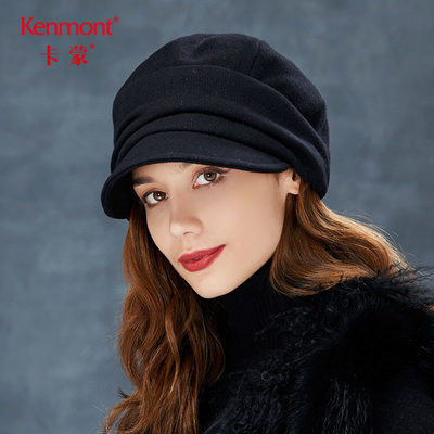 卡蒙女秋冬毛呢帽子韩版蓓蕾帽时尚英伦保暖百搭鸭舌帽羊毛贝雷帽 虎窝淘