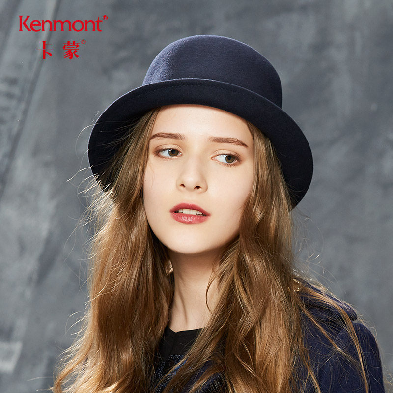 卡蒙毛呢帽子女士秋冬天高级感韩版潮英伦卷边礼帽全羊毛毡帽秋帽