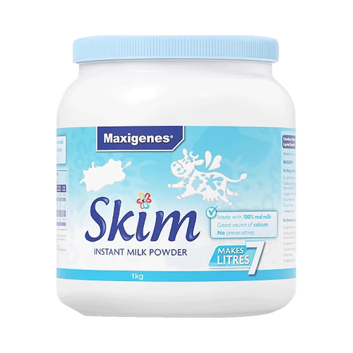 【全球购甄选】澳洲蓝胖子美可卓Maxigenes脱脂成人奶粉罐装1kg