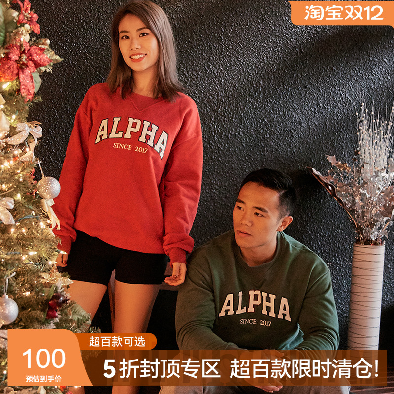 AlphaGym卫衣复古圣诞节情侣