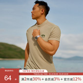 男美式 半袖 休闲POLO衫 夏季 T恤 速干薄款 AlphaGym亨利领高尔夫短袖