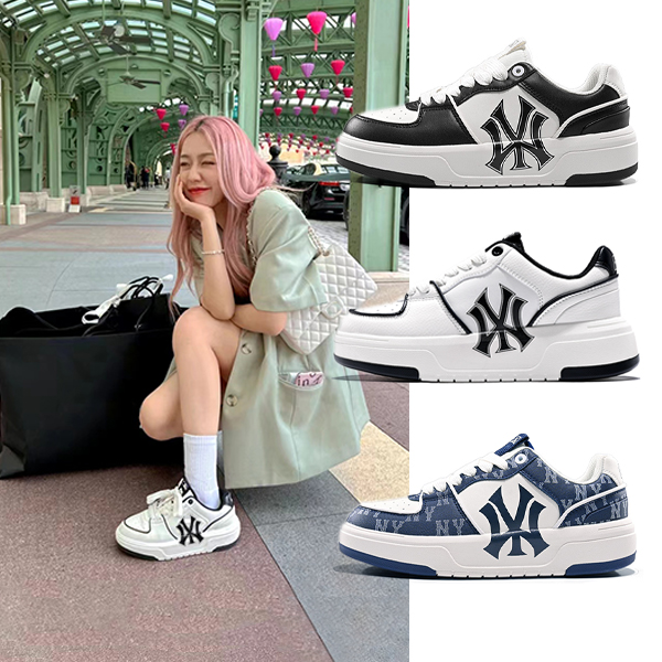 官方正品纽约洋基队学长板鞋男女款小白鞋厚底增高休闲运动休闲鞋