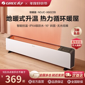 格力踢脚线取暖器家用电暖气节能速热暖风机遥控大面积客厅烤火器