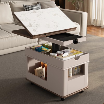 现代简约可移动茶几带轮多层储物收纳小户型客厅边几