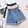 Denim shorts 2019 new pattern Korean Edition Easy student Versatile chic Paige Bud first love Wide leg pants
