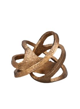 新中式创意铸铁黑色缠绕球摆件样板房售楼部卧室书房桌面软装饰品