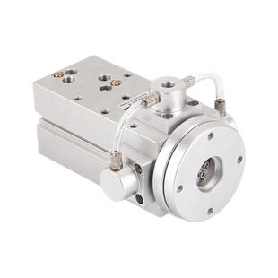 气动360度无限旋转台气缸分度盘头小型摆动机械手带锁QSW50-90