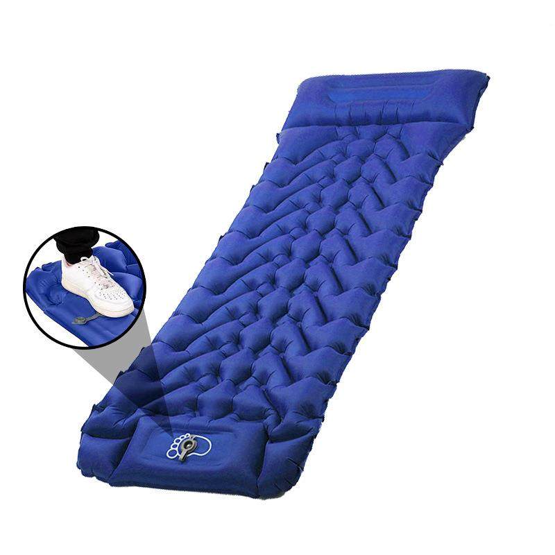 户外拉带款充气床垫便捷式户外旅行充气睡垫按压式单人充气床垫
