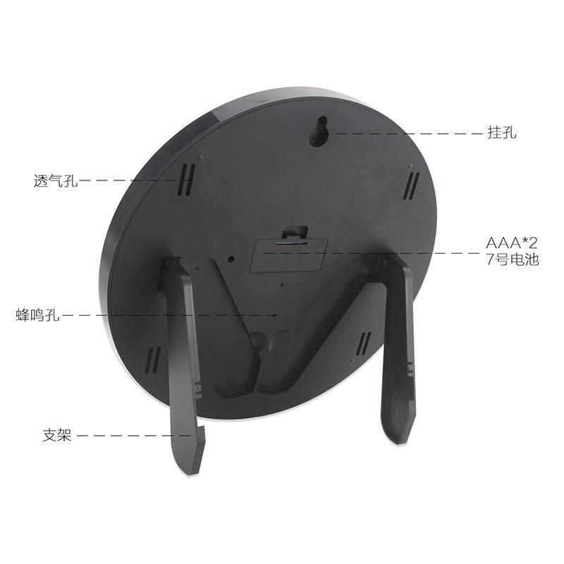 H169现代轻奢历简约拉铝板LCD数字显示面挂钟客厅卧丝室万年温度