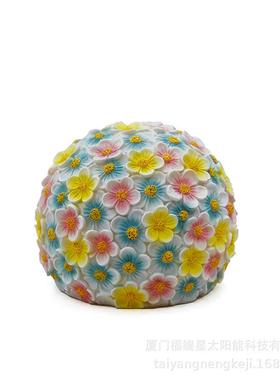 新款花朵摆件小雏菊蝴蝶民宿花园庭院树脂装饰七彩灯花朵园林摆件