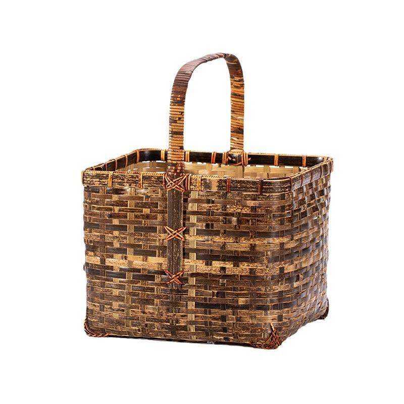 竹篮子手提篮竹编果篮菜篮手工编织家用高档紫竹竹编包包收纳筐,收纳整理,脏衣篮,淘宝优惠券,粉丝福利购,淘宝优惠卷