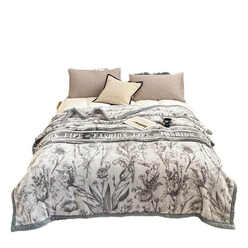 秋冬季双层加厚拉舍尔毛毯学生宿舍空调毯子保暖盖毯轻奢云毯