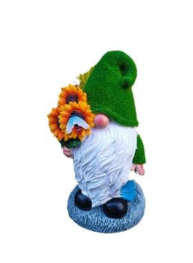 热销可爱植绒地精花园摆件创意家居玄关装饰品树脂工艺品阳台