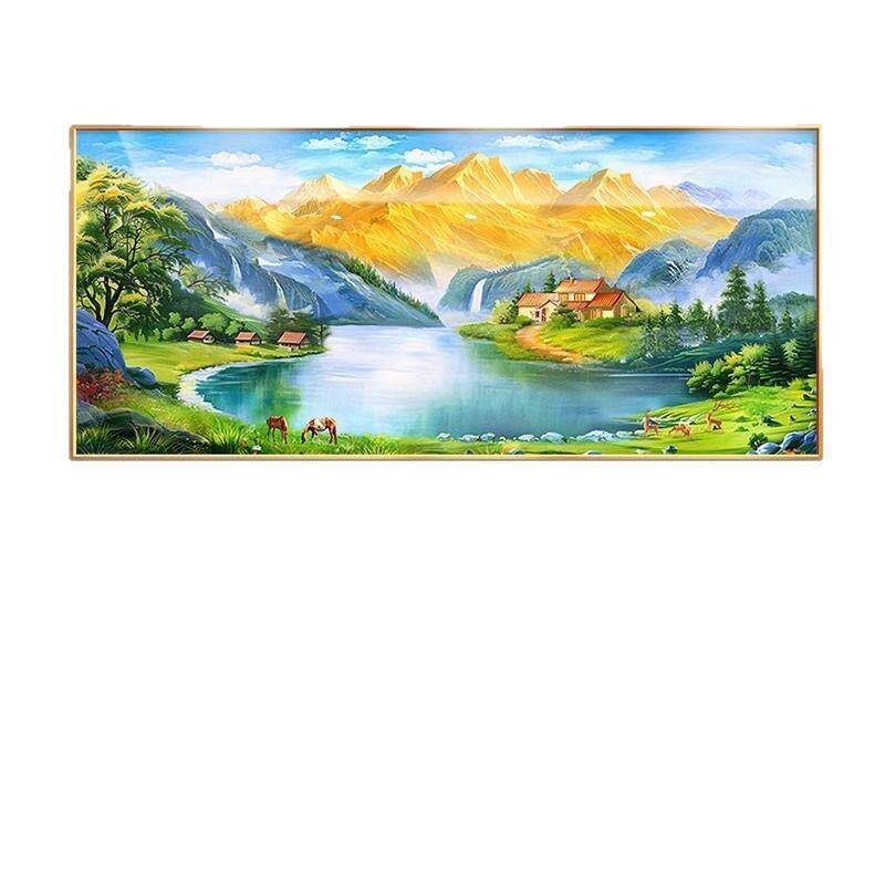 聚宝盆山水画客厅装饰画沙发背景墙挂画2025新款西墙聚财风景壁画