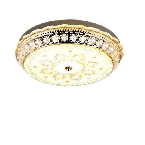 欧式水晶吸顶灯led客厅灯卧室灯饰金色三色变光书房灯具热销