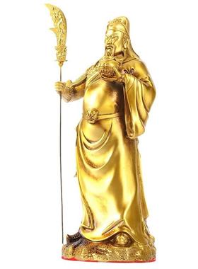 厂家铜关公摆件黄铜武财神托宝关公聚宝盆关公家居摆件