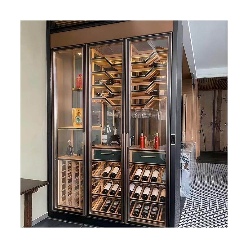 高端会所不锈钢酒架白酒展柜酒窖酒庄恒温酒柜现代轻奢红酒架定制