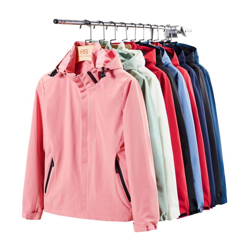 现货冲锋衣女春秋季外套薄款防风防水夹克户外登山服男印logo