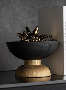 高档轻奢金色几何艺术品摆件客厅酒柜样板间开放格书架装饰品摆饰