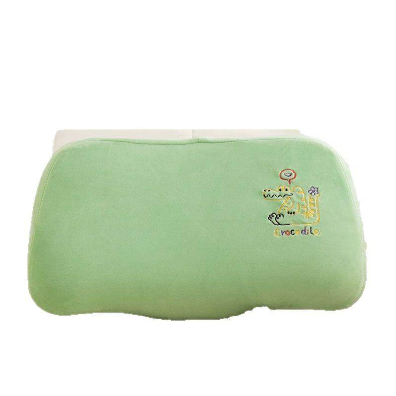 2025新款记忆棉枕芯水晶绒贴布绣0-6-12岁婴幼儿童幼儿园枕头