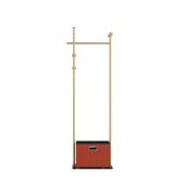 双杆衣帽架卧室客厅落地挂衣服架子带收纳篮多功能收纳