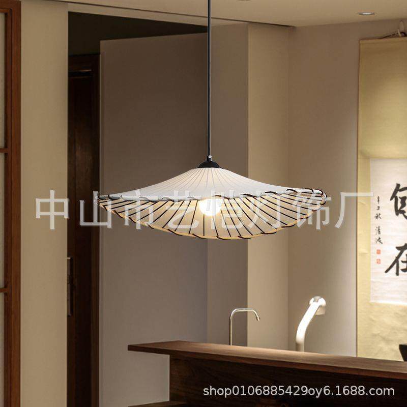 日式布艺吊灯创意棉麻草帽灯民宿茶室书房服装店卧室餐厅禅意吊灯,家装灯饰光源,智能吊灯,淘宝优惠券,粉丝福利购,淘宝优惠卷