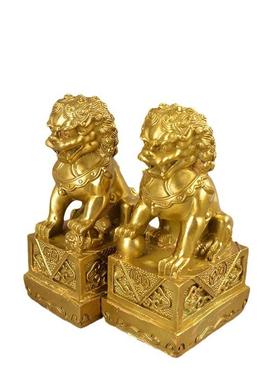 全黄铜北京门狮家居办公室玄关铜狮子铜器摆件
