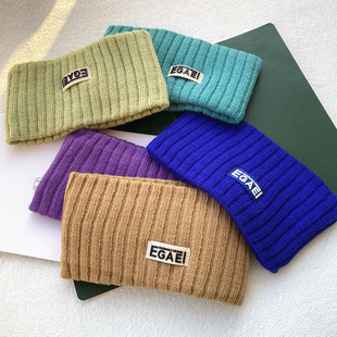 秋冬针织发带女宽松不勒头套纯色百搭宽边网红发箍运动压发束头带