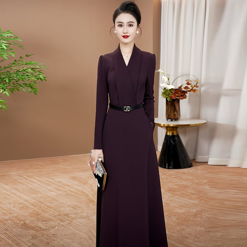 拉佰缇显瘦气质长袖连衣裙