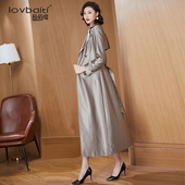 收腰显瘦过膝外套13 中长款 亮面风衣女2026新款 春今年流行气质修身