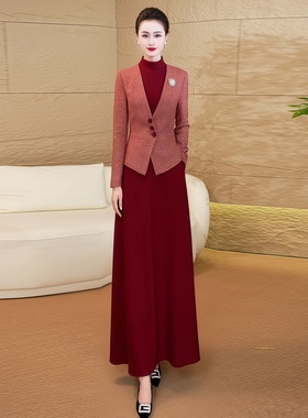 假两件气质连衣裙2025秋冬新款出席重要场合的裙子加厚显瘦长裙52