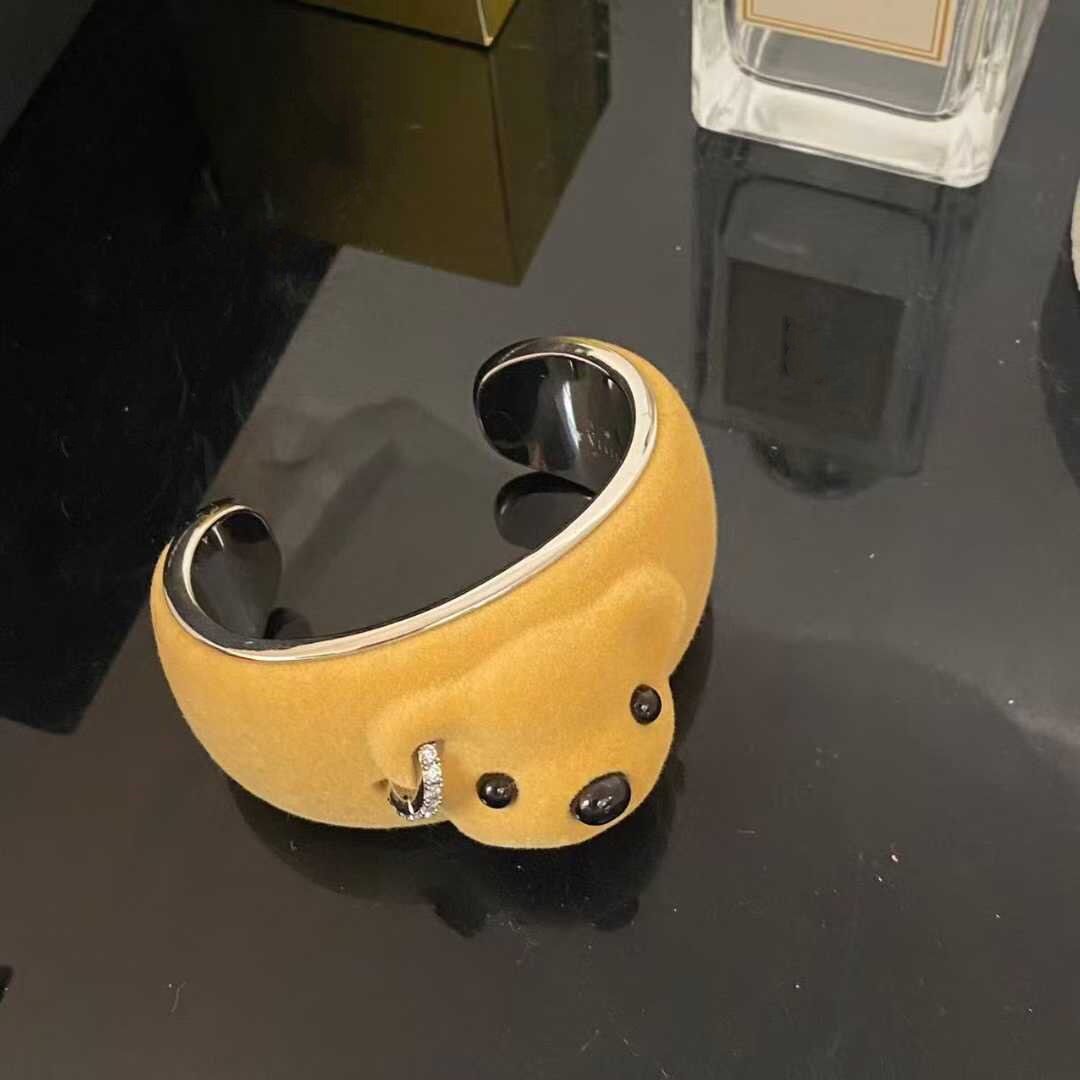 欧式个性卡通小熊动物造型金属手镯女开口式宽版趣味装饰手环