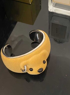 欧式个性卡通小熊动物造型金属手镯女开口式宽版趣味装饰手环