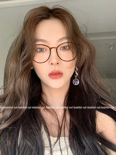 欧阳娜娜同款复古咖色tr90眼镜女